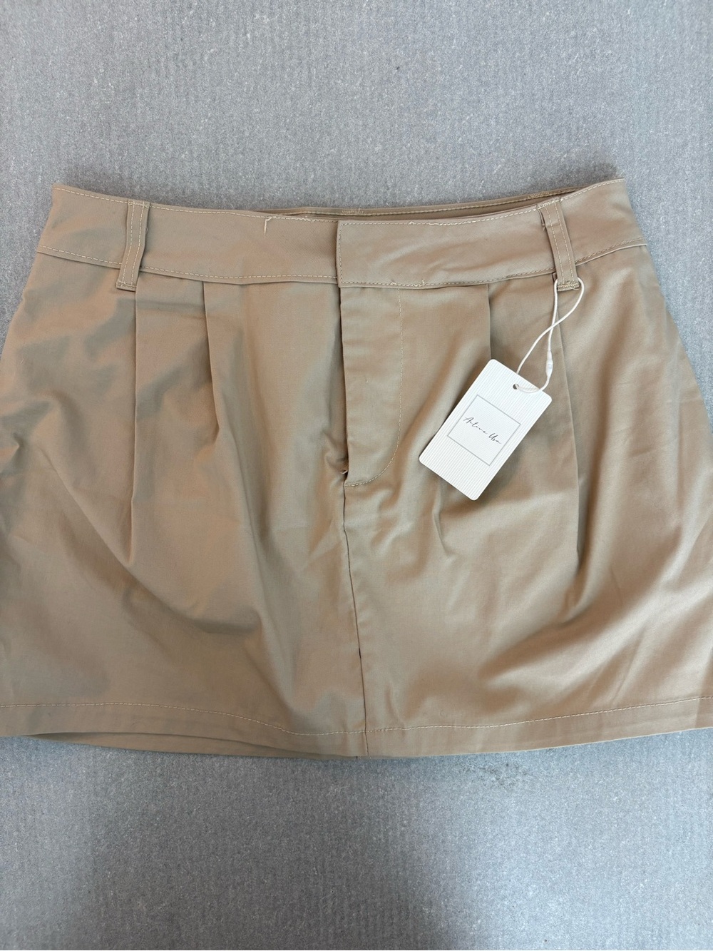 Active USA Khaki Pleated Mini Skirt with Tag